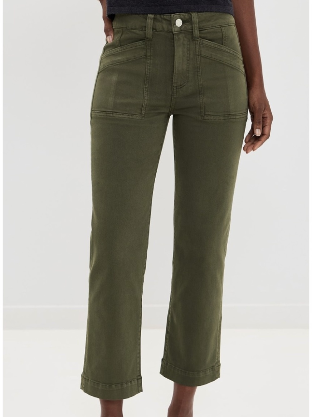 Paige Quincy Ankle Pants in Vintage Forest Moss Green